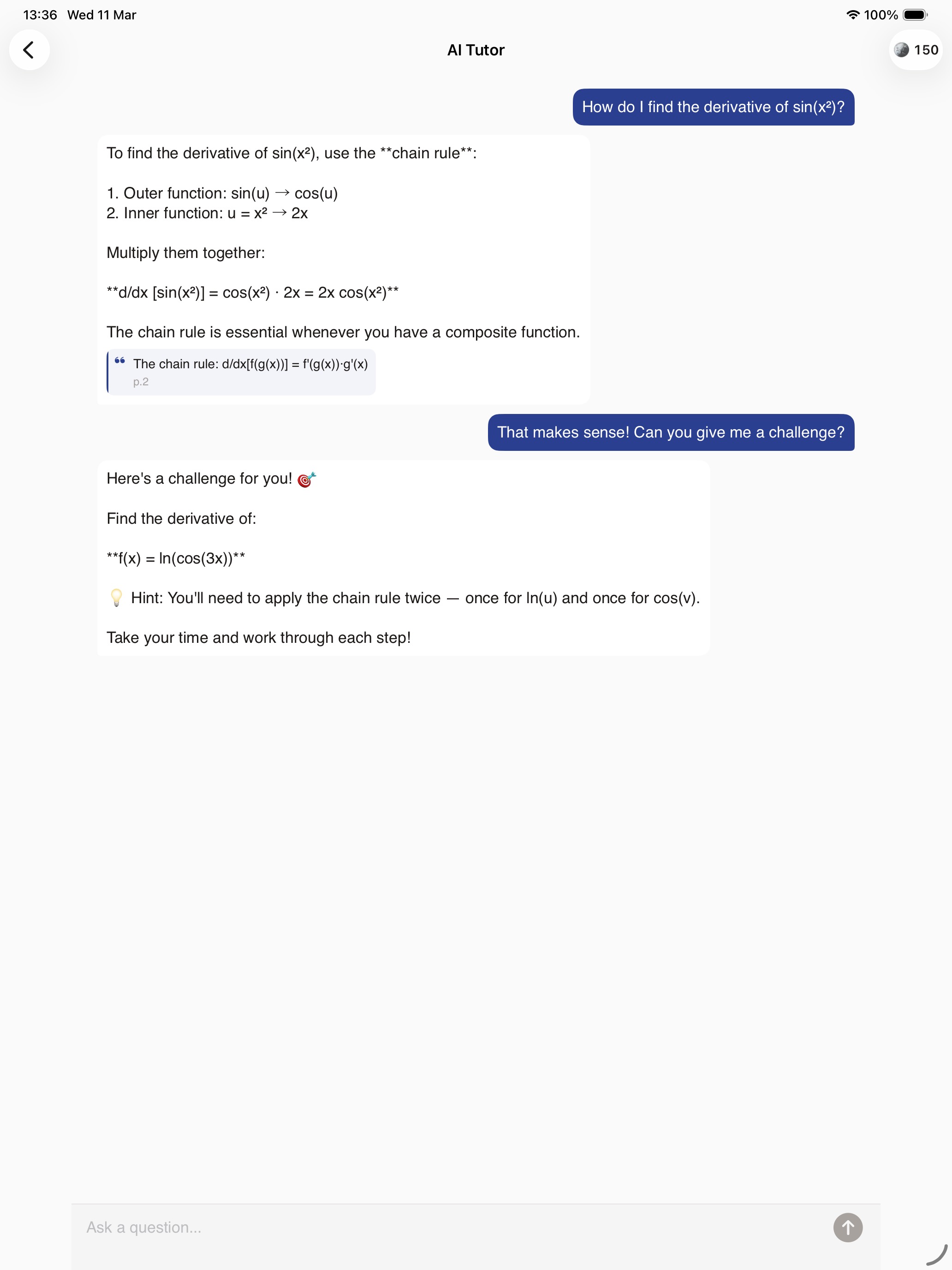 Brainfold on iPad - AI Tutor