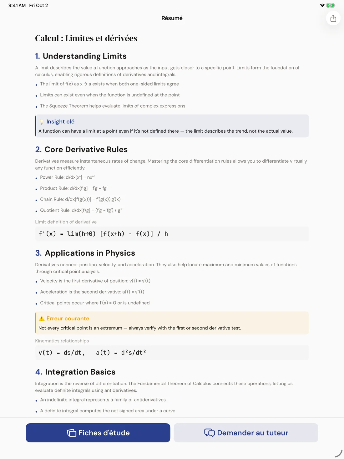 Brainfold — Résumés détaillés · iPad (fr)