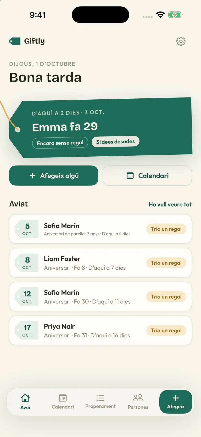 Giftly — Aniversaris i idees de regal (ca)