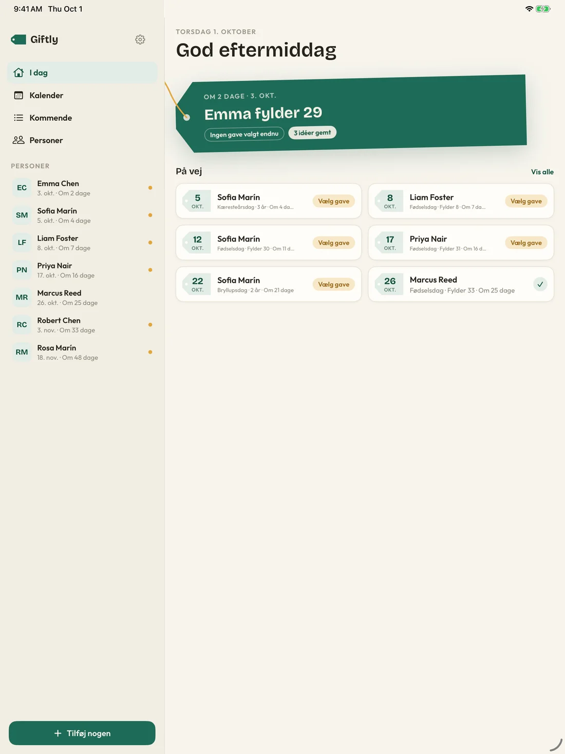 Giftly on iPad — da
