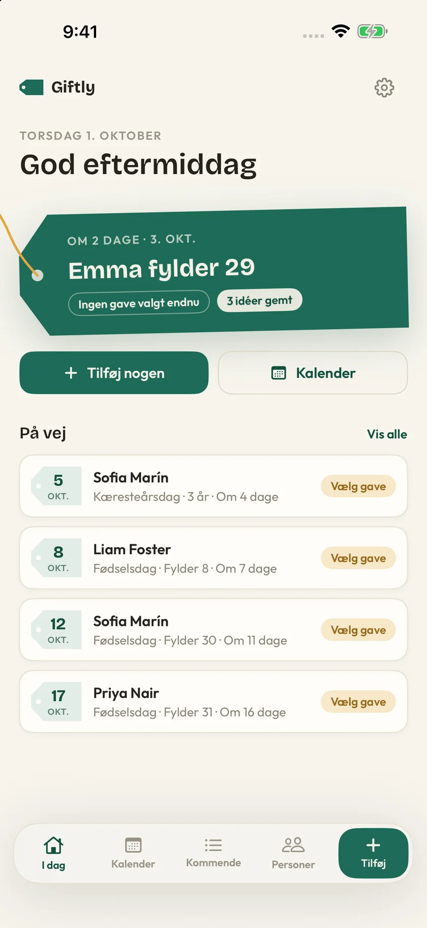 Giftly — Fødselsdage og gaveidéer (da)
