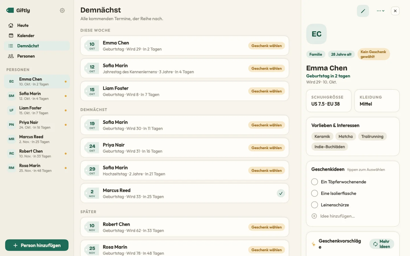 Giftly — Wichtige Termine · Mac (de)