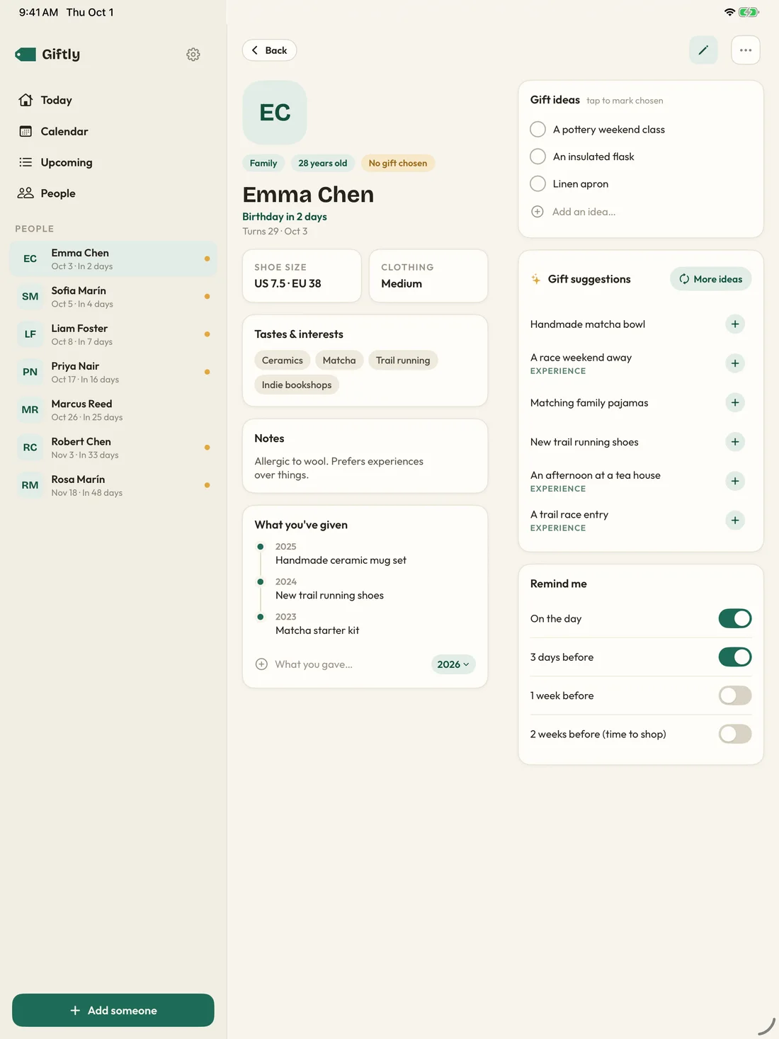 Giftly — The little details · iPad (en-US)