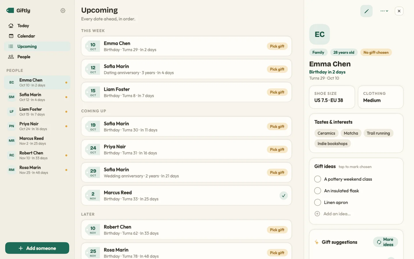 Giftly — Dates that matter · Mac (en-US)