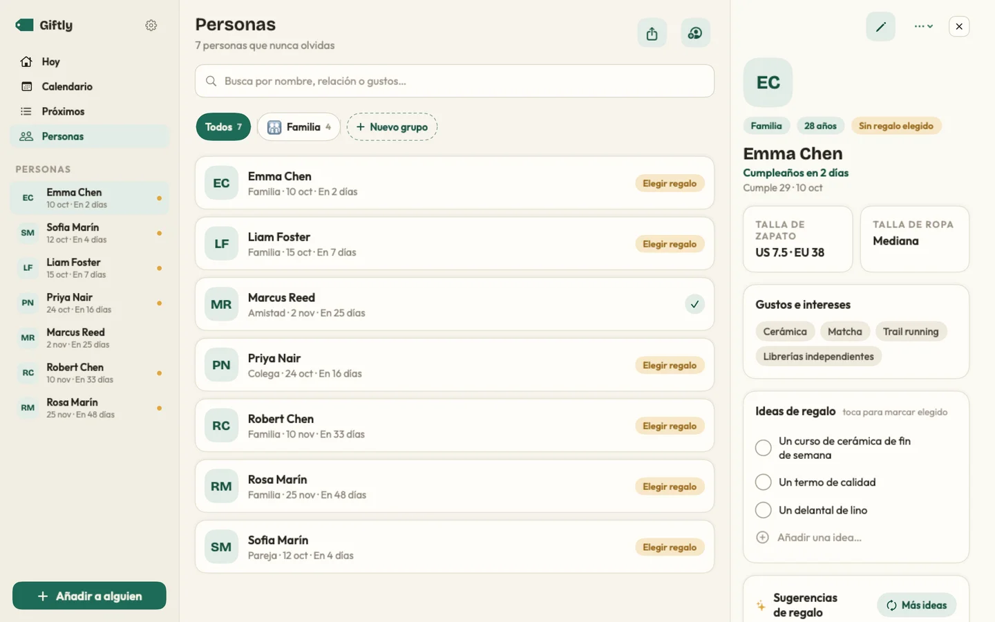 Giftly — Ideas concretas, no suposiciones · Mac (es)