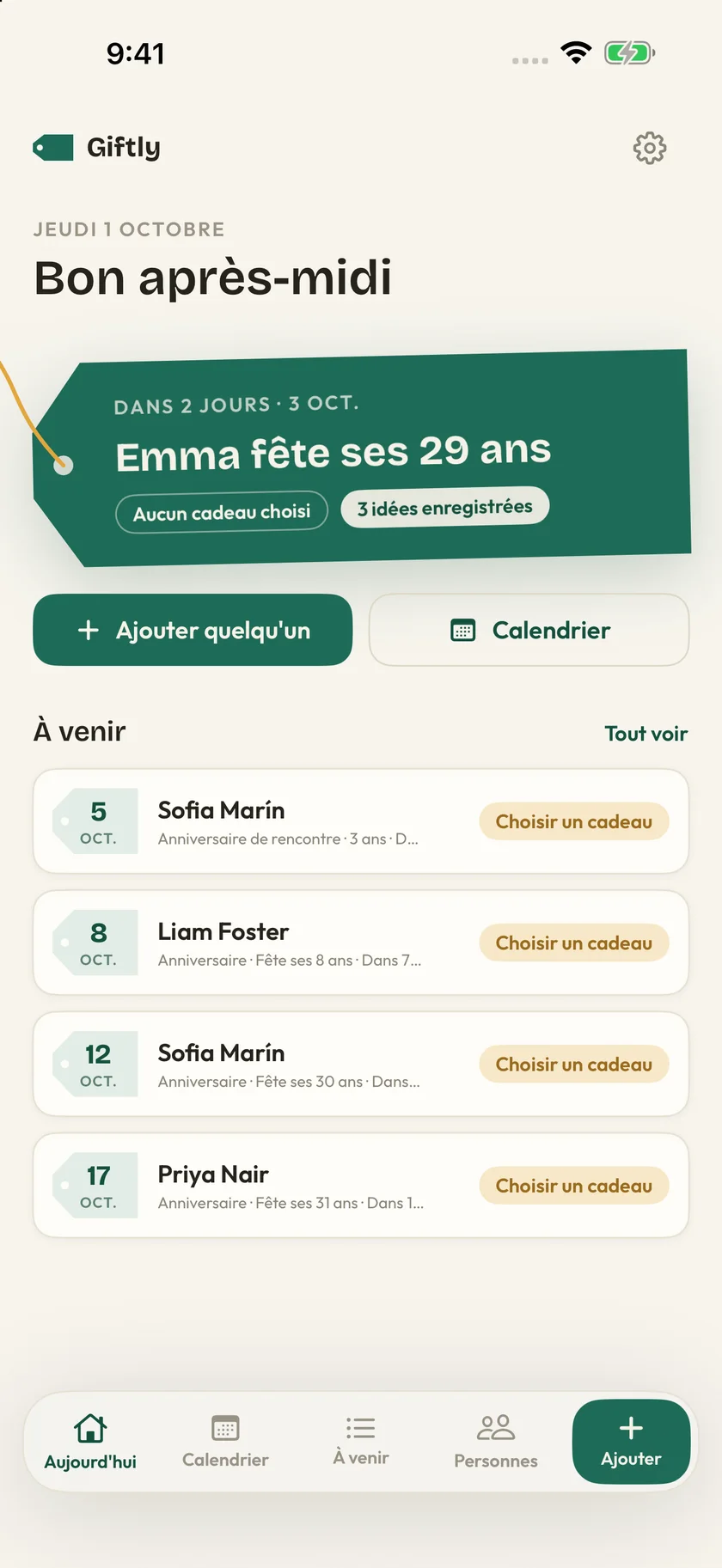Giftly — Anniversaires et idées de cadeaux (fr)