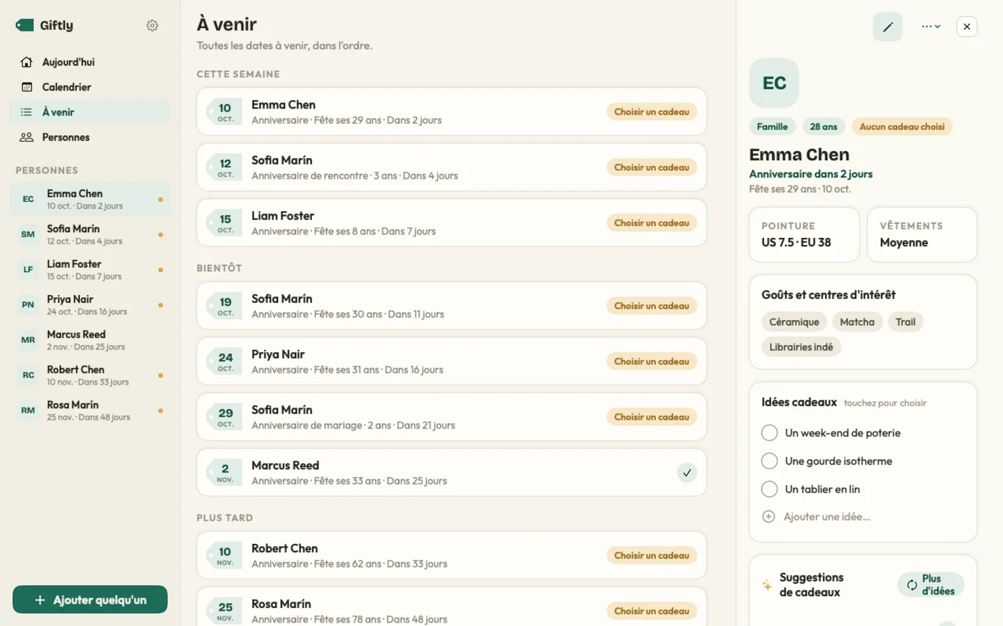 Giftly — Des dates qui comptent · Mac (fr)