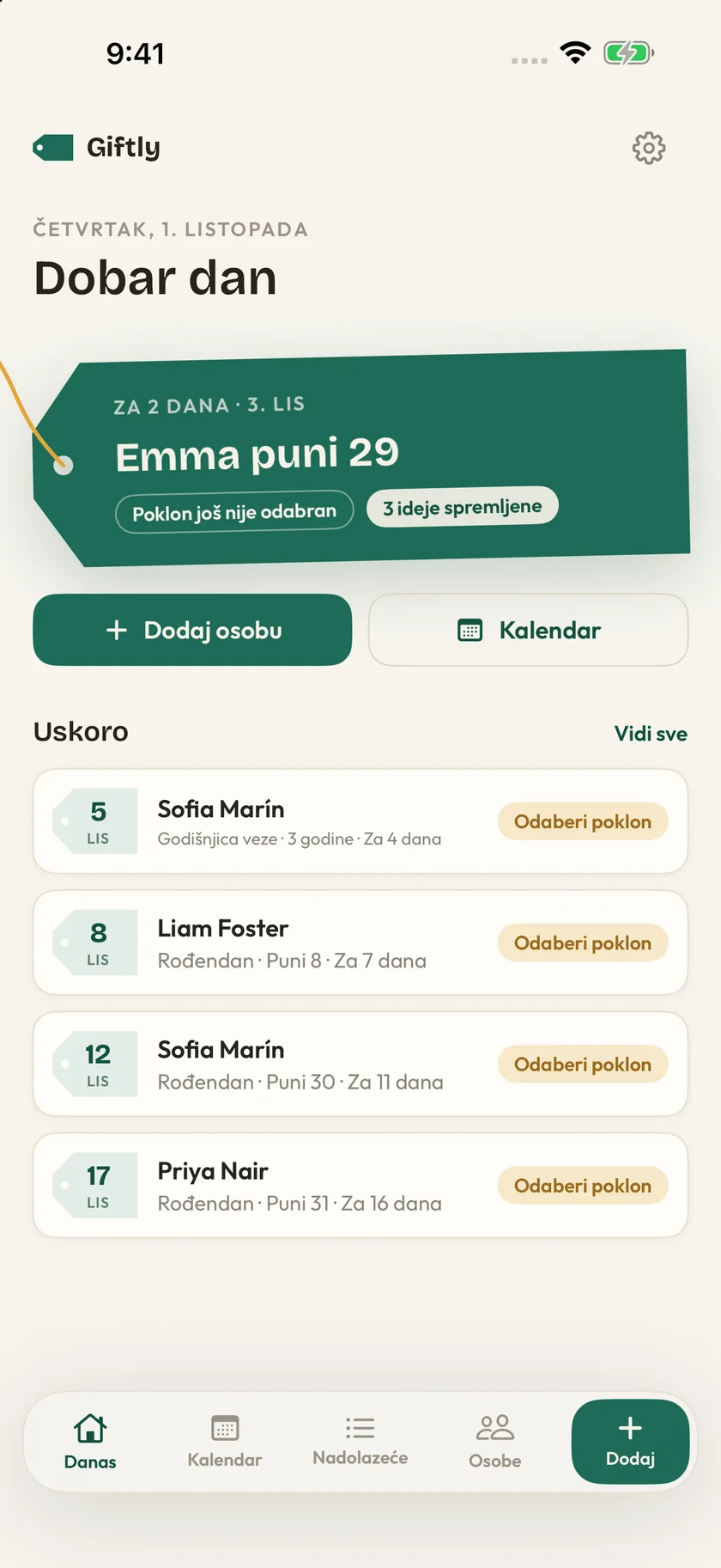 Giftly — Rođendani i ideje za poklone (hr)