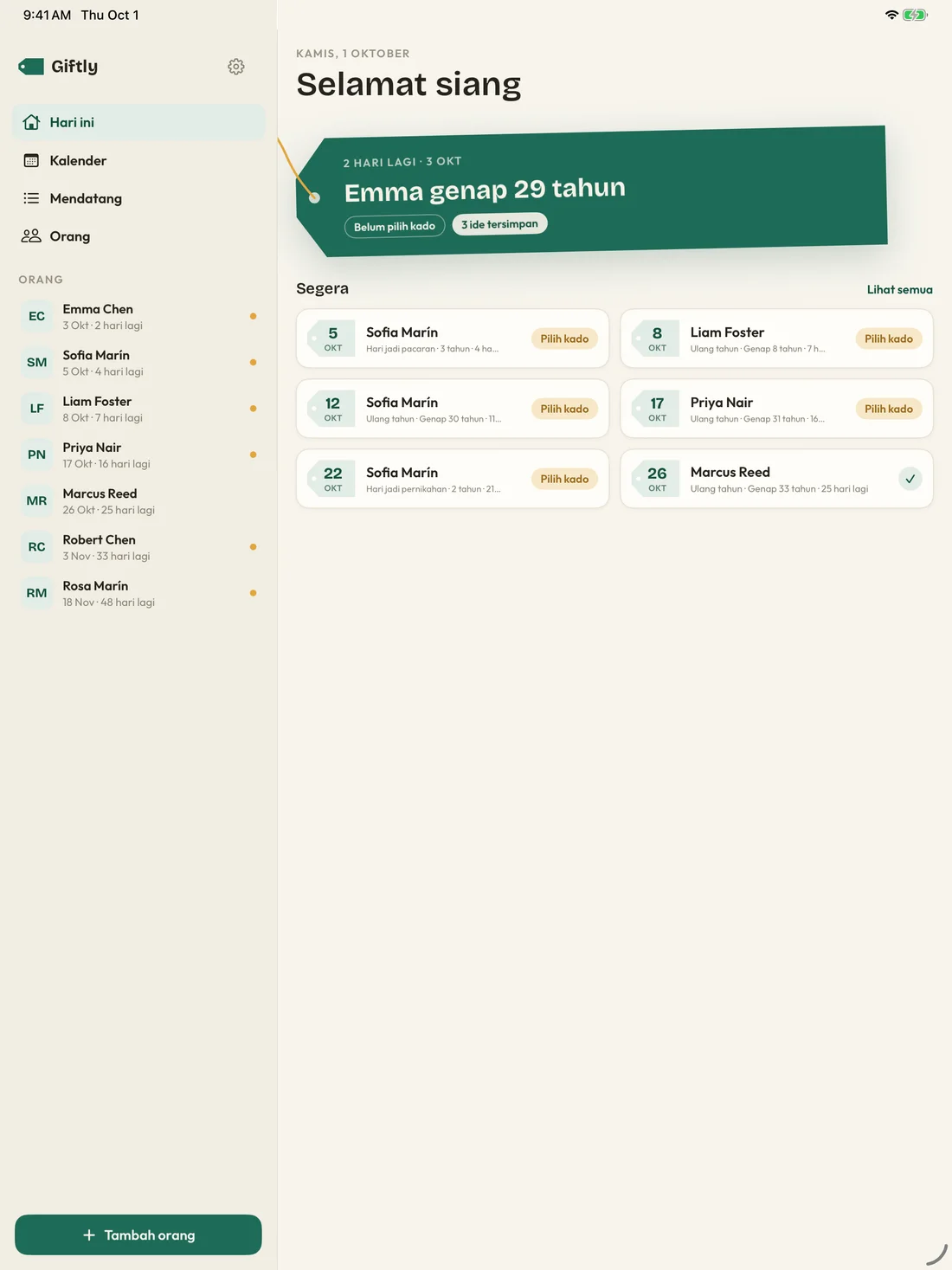 Giftly on iPad — id