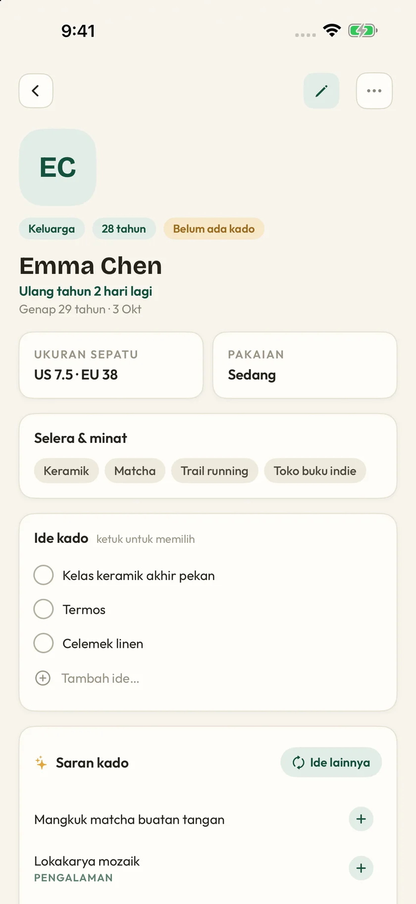 Giftly — Detail-detail kecil (id)