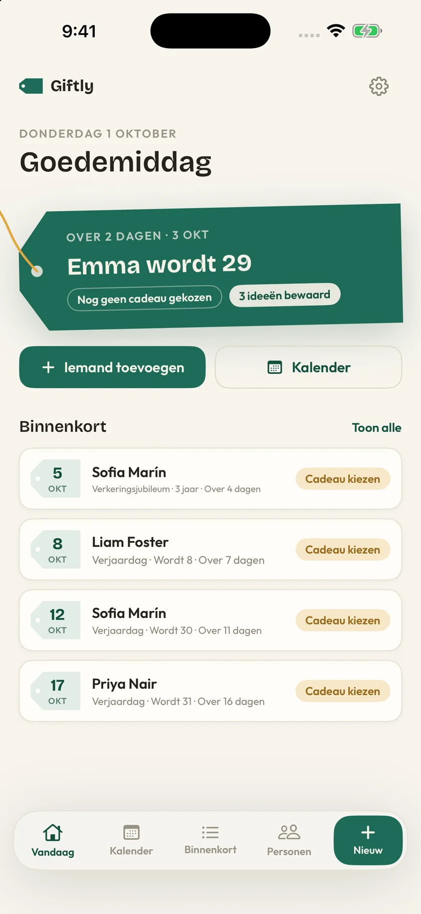 Giftly — Verjaardagen & cadeau-ideeën (nl)