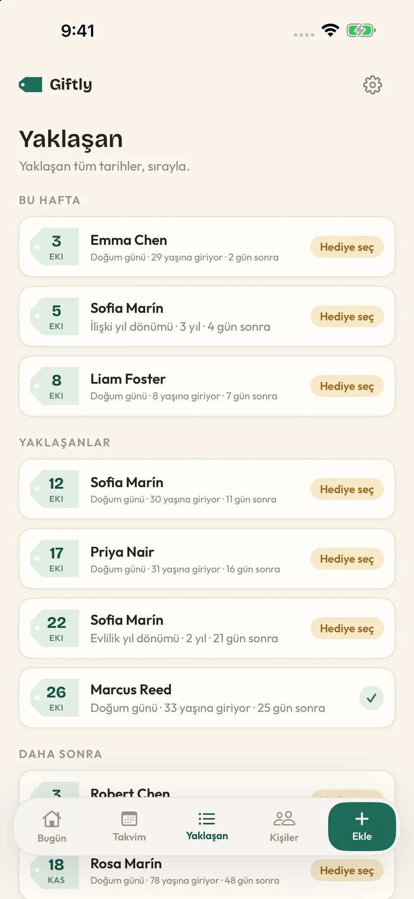 Giftly — Önemli tarihler (tr)
