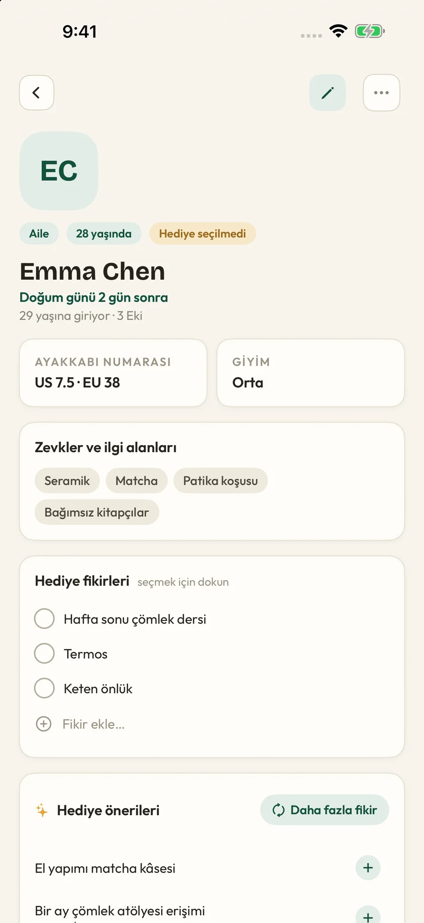 Giftly — Tahmin yürütmek yerine, net fikirler (tr)