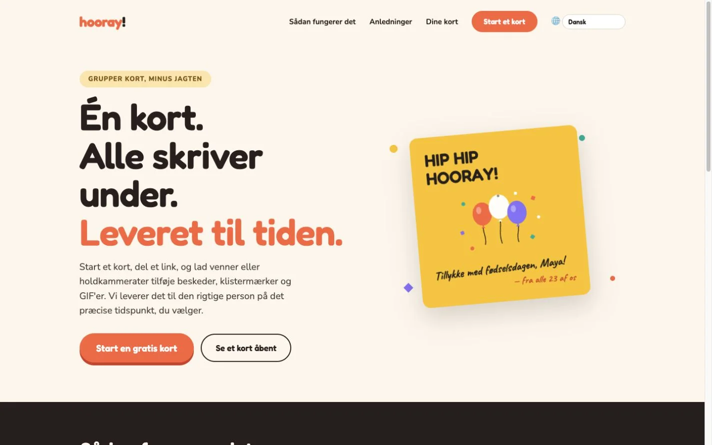 Hooray — Et gruppekort (da)