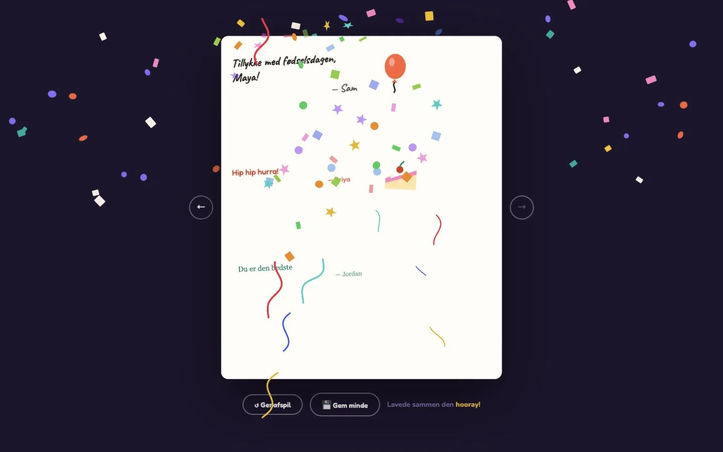 Hooray — Det færdige kort (da)