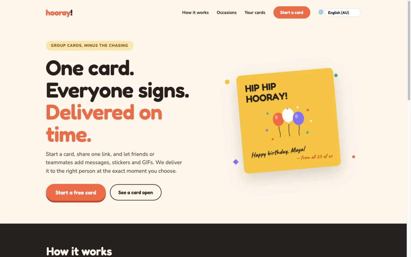 Hooray — A group greeting card (en-AU)