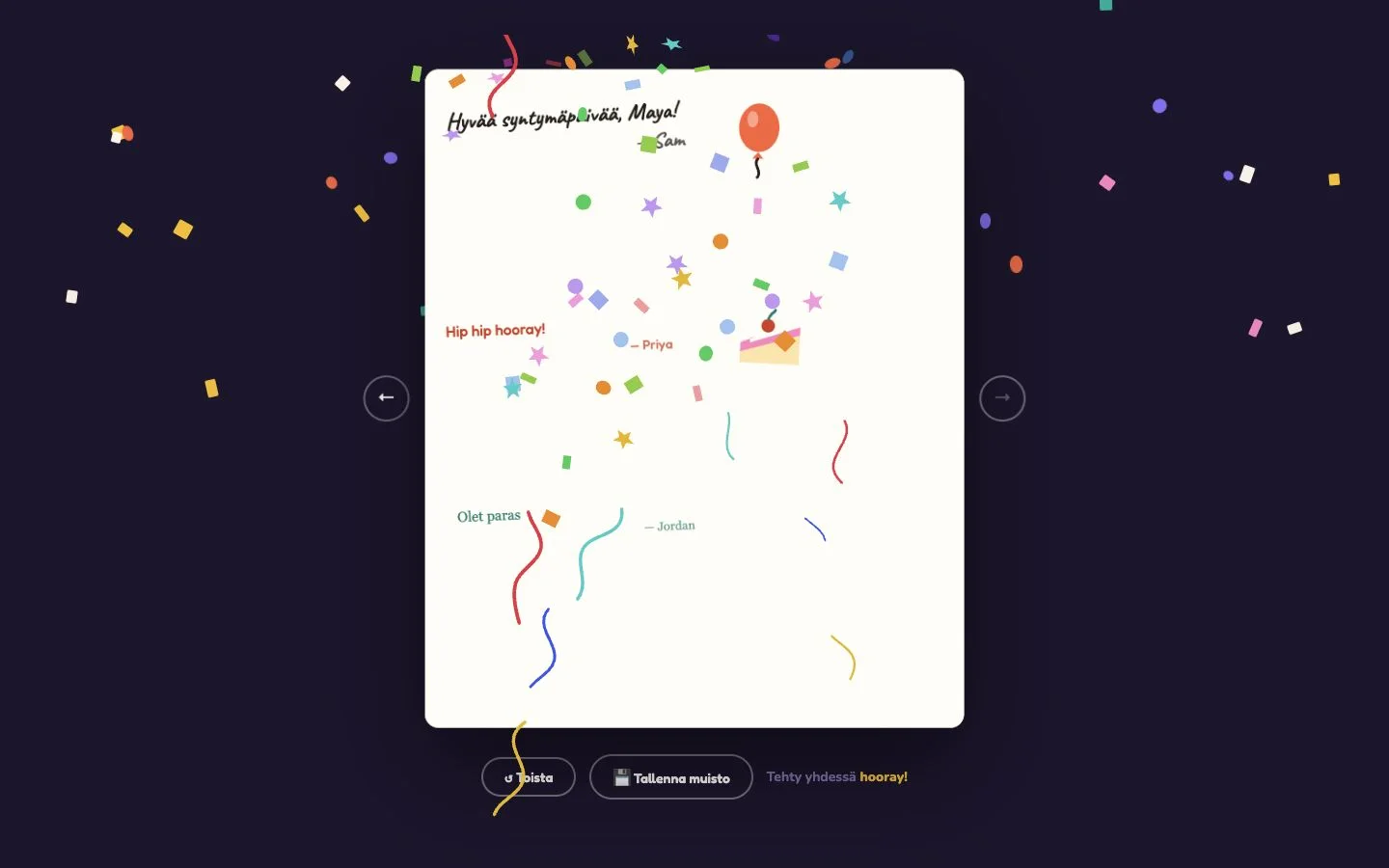 Hooray — Valmis kortti (fi)