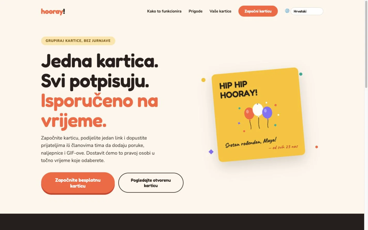 Hooray — Grupna čestitka
[ML3> Vaše vlastite riječi. (hr)