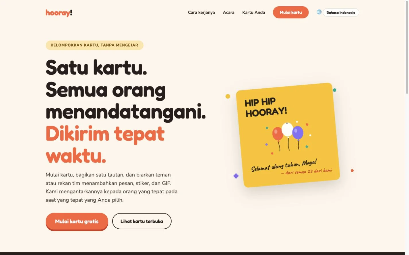 Hooray — Kartu ucapan kelompok (id)