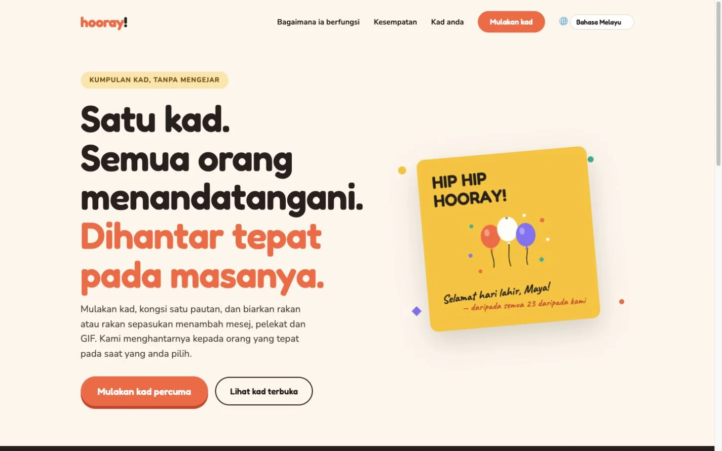 Hooray — Kad ucapan berkumpulan (ms)