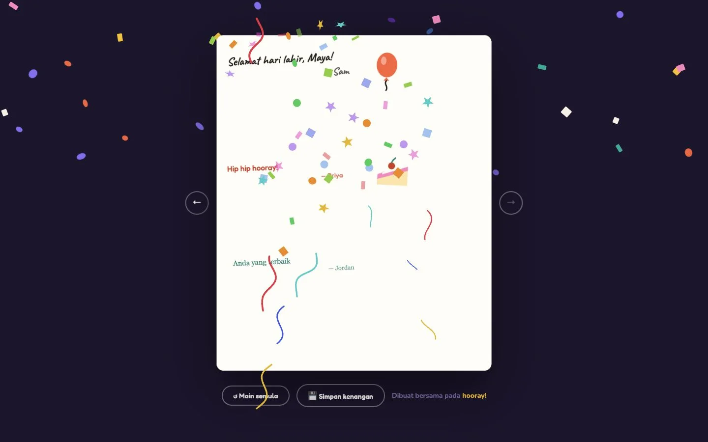 Hooray — Kad yang telah siap (ms)