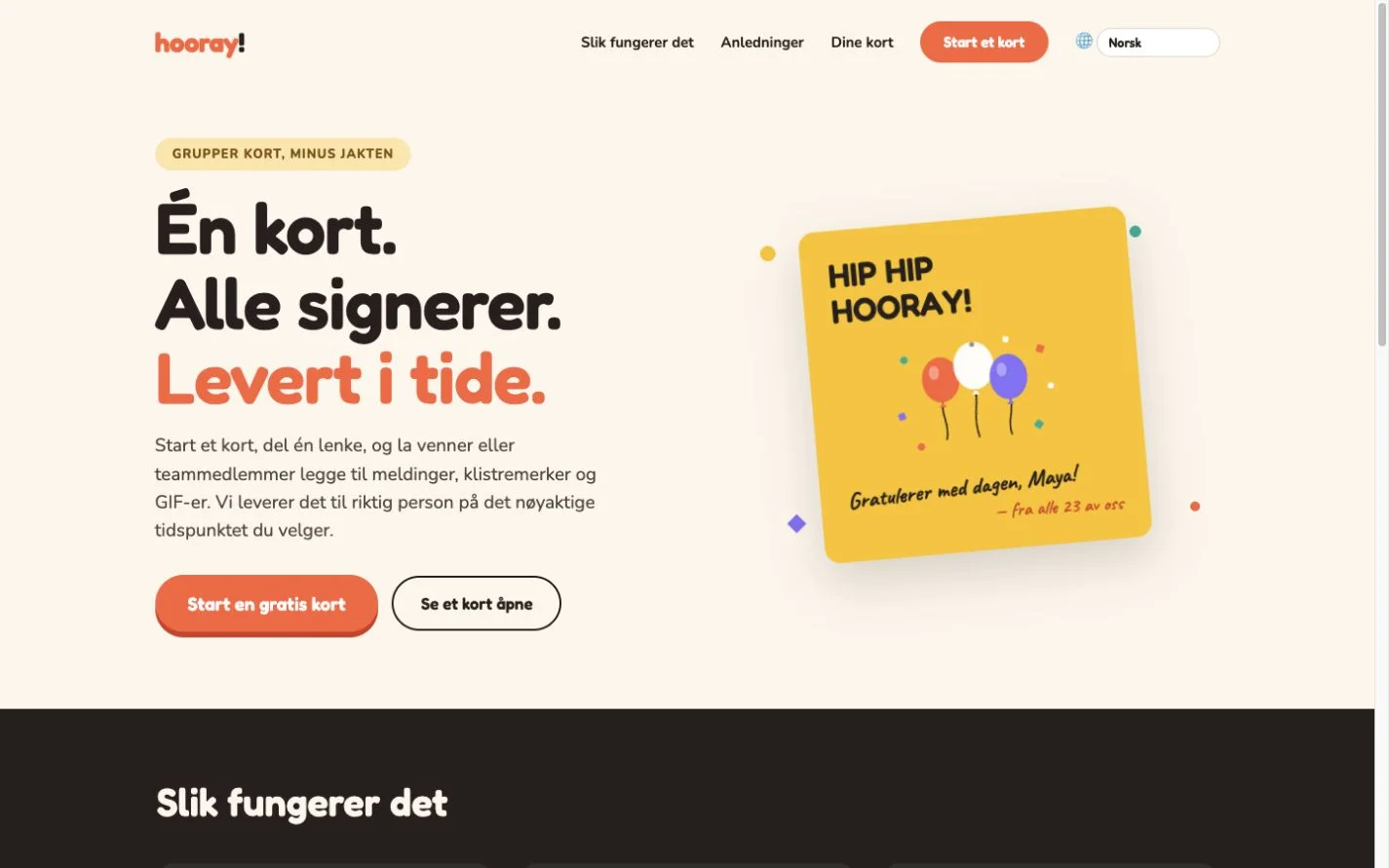 Hooray — Et gruppekort (nb)