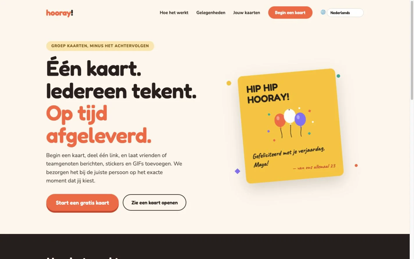 Hooray — Een groepswenskaart (nl)