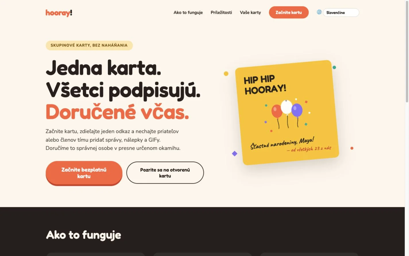 Hooray — Skupinové blahoželanie (sk)