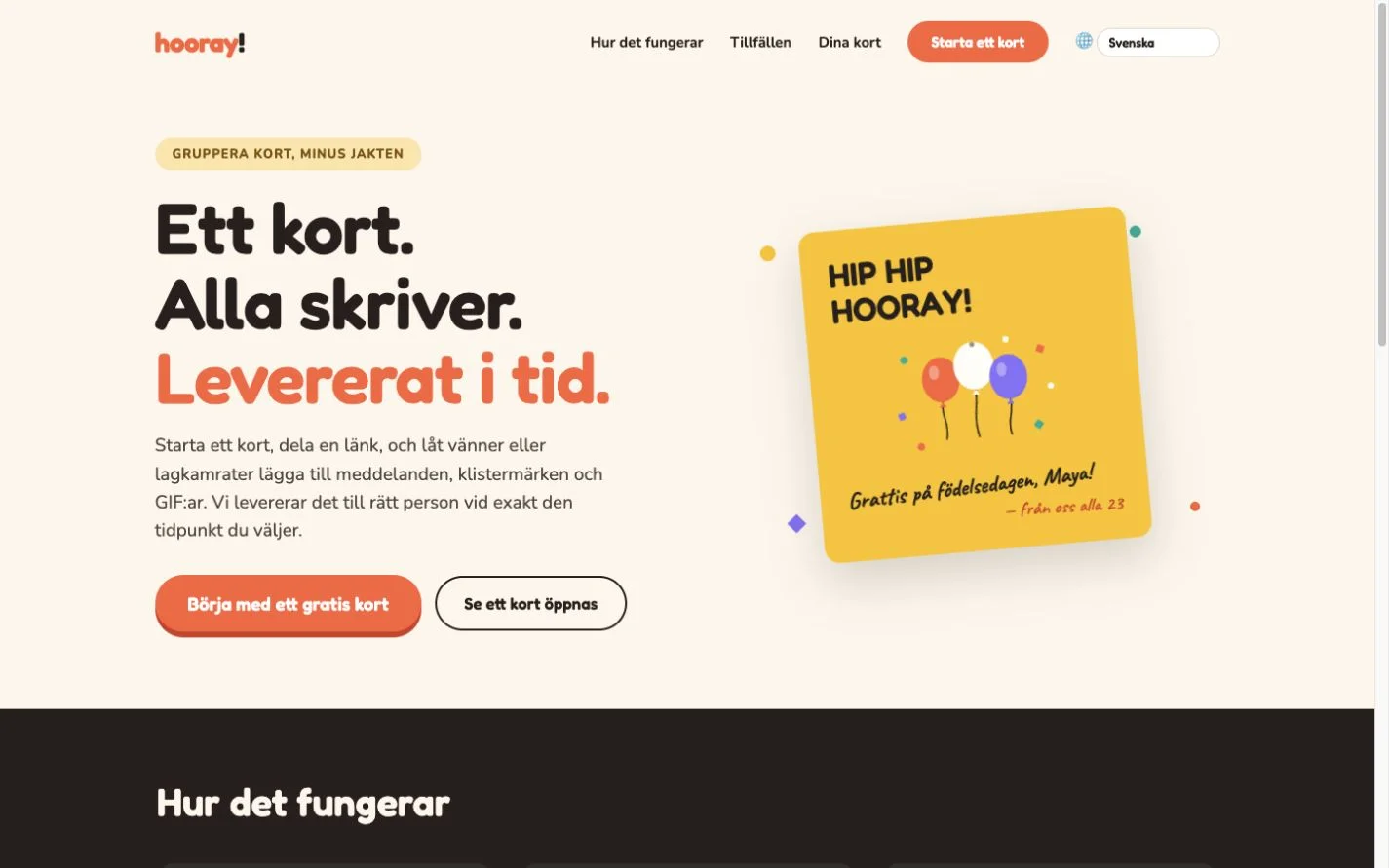 Hooray — Ett grupphälsningskort (sv)