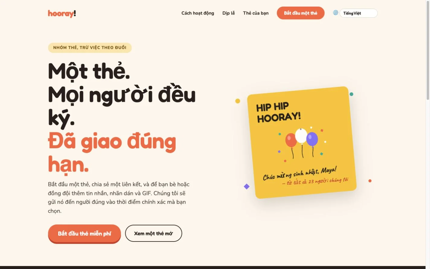 Hooray — Thiệp chúc mừng tập thể (vi)