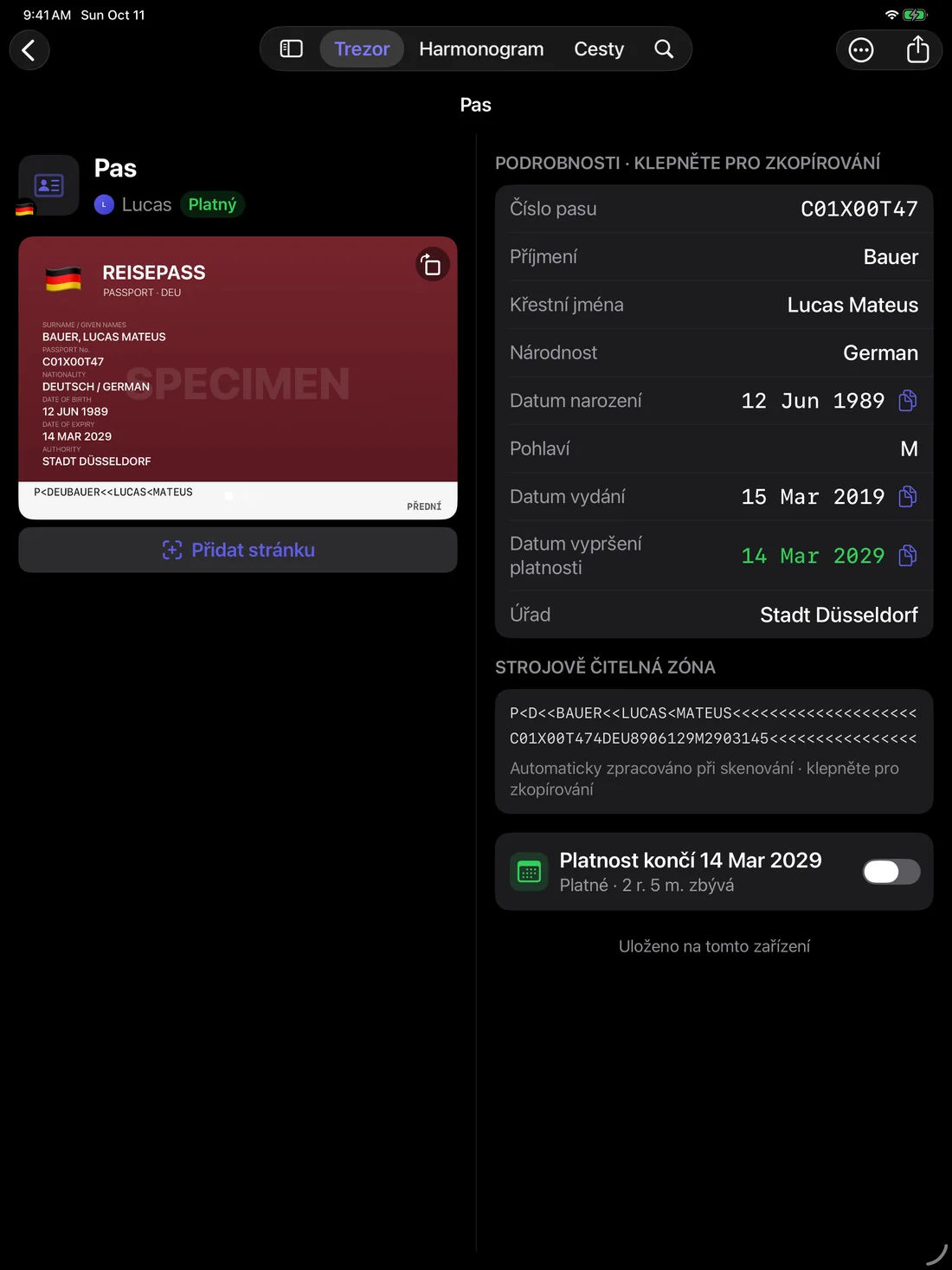 Kinfold — Údaje jedním klepnutím. · iPad (cs)