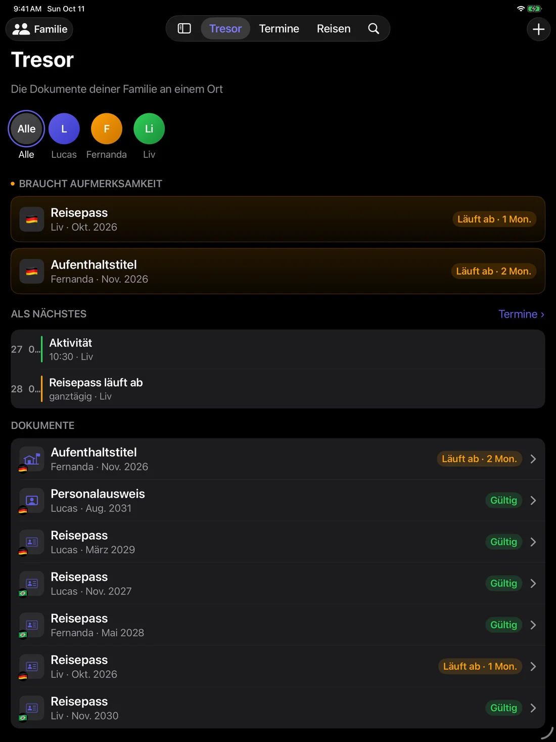Kinfold on iPad — de