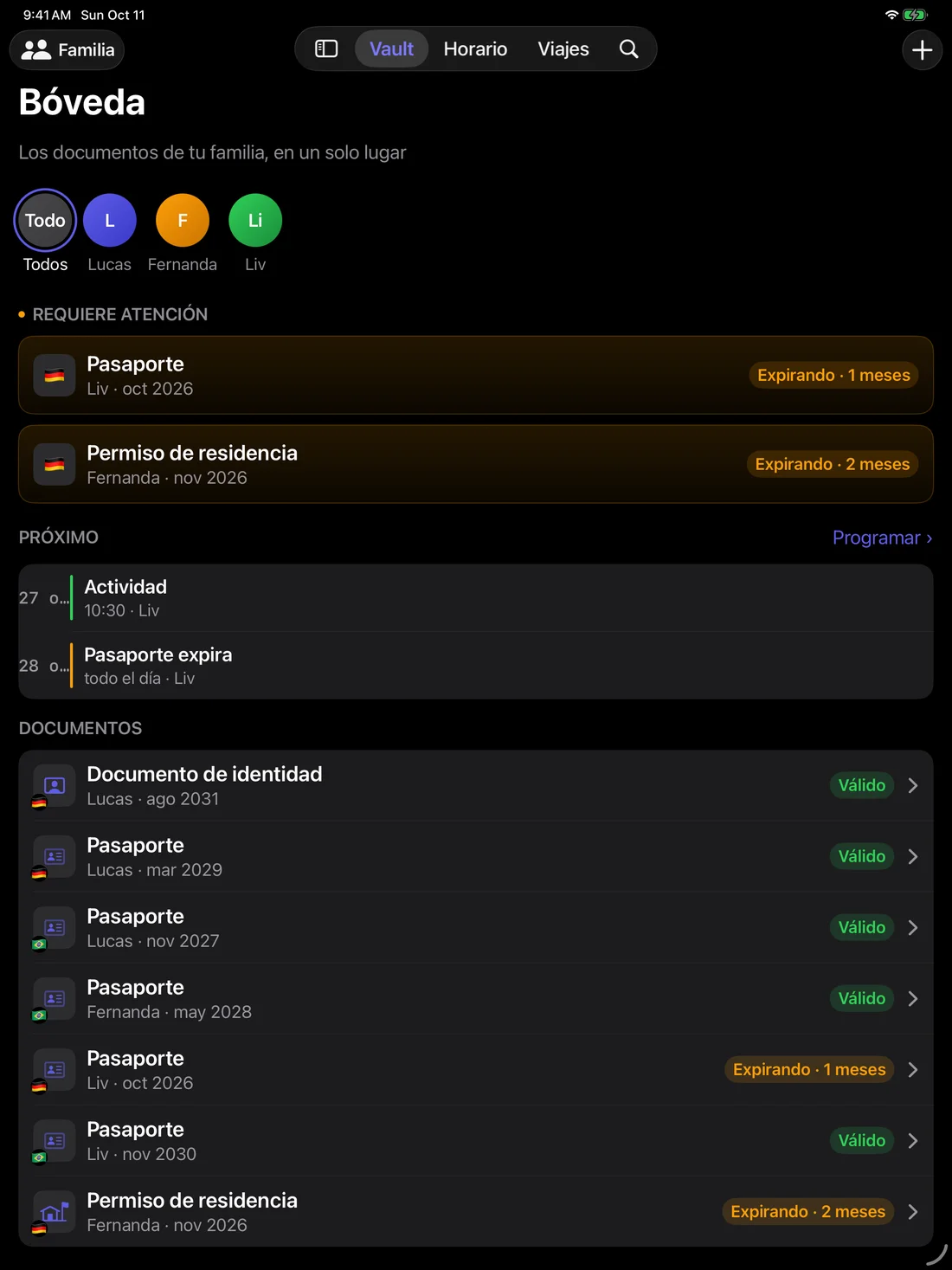 Kinfold on iPad — es-US