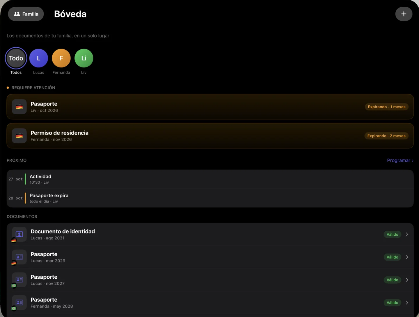 Kinfold on Apple Vision Pro — es-US