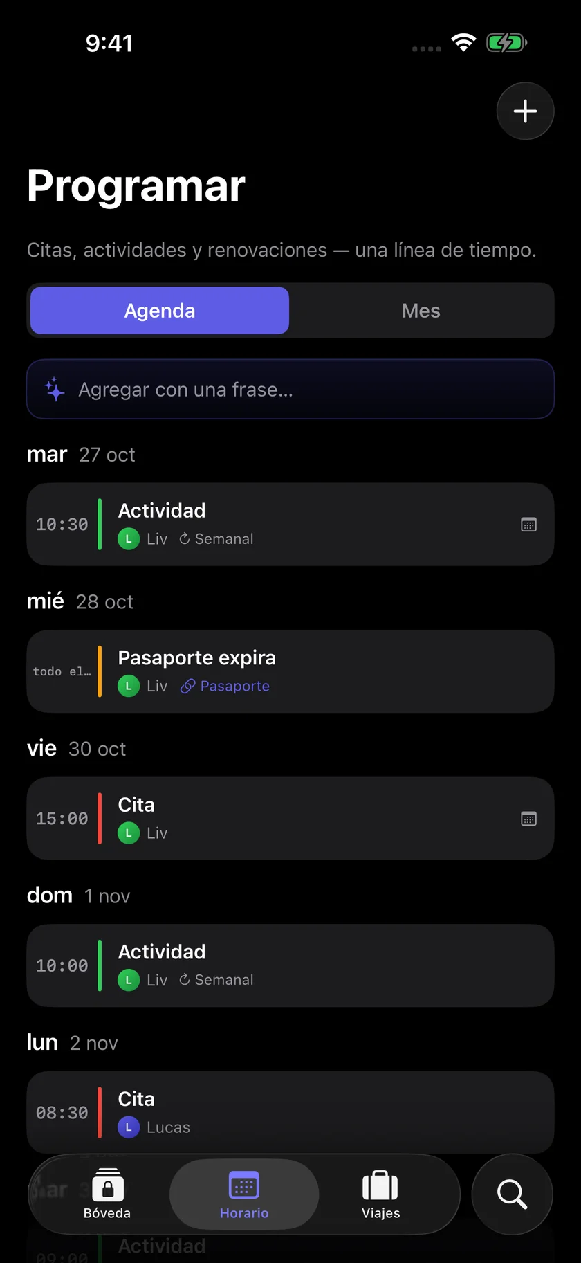 Kinfold — Una agenda para la familia. (es)