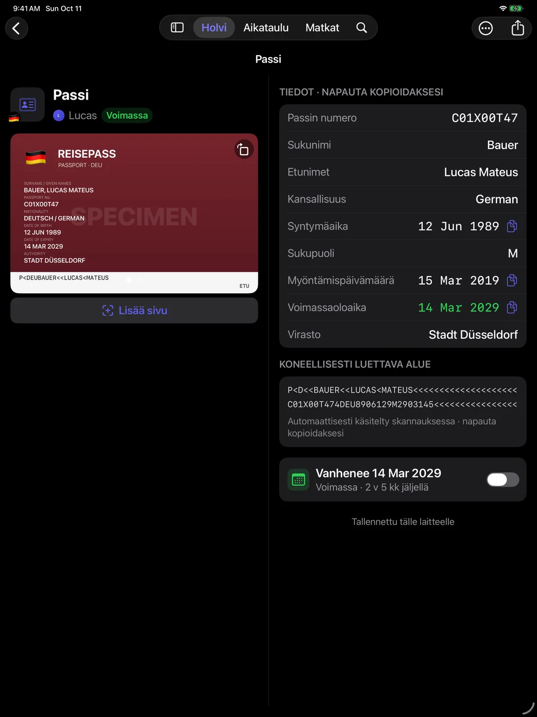 Kinfold — Tiedot yhdellä napautuksella. · iPad (fi)