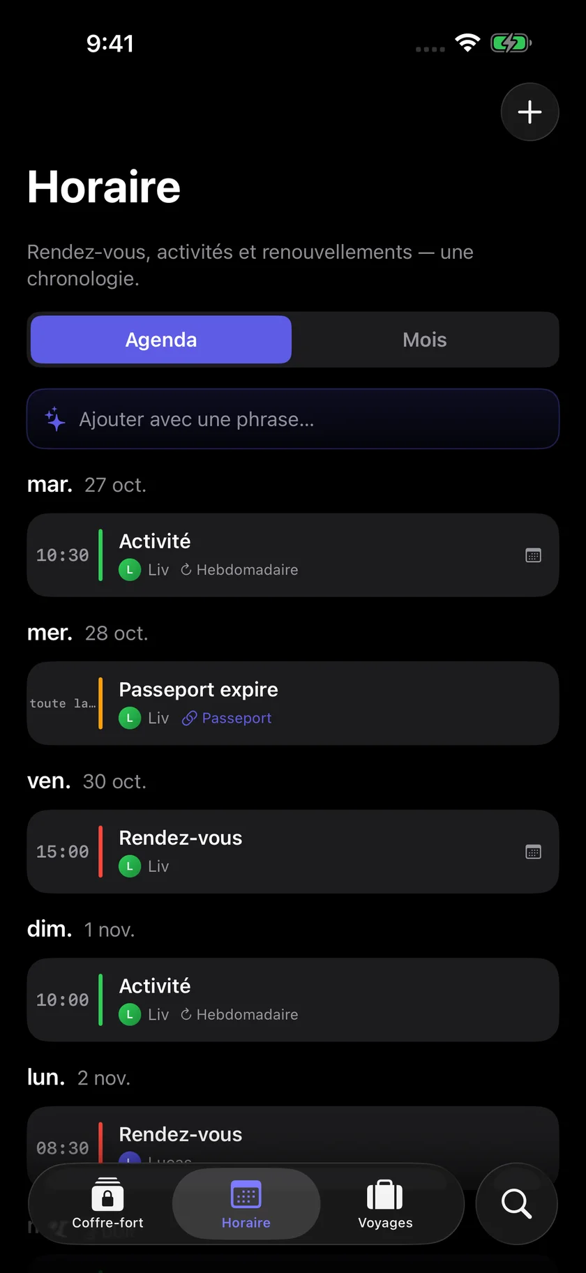 Kinfold — Un agenda pour toute la famille. (fr-CA)