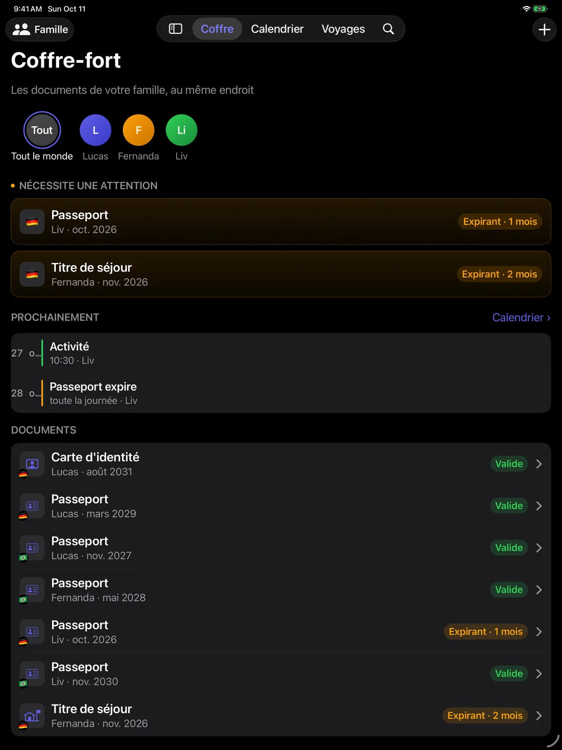 Kinfold on iPad — fr