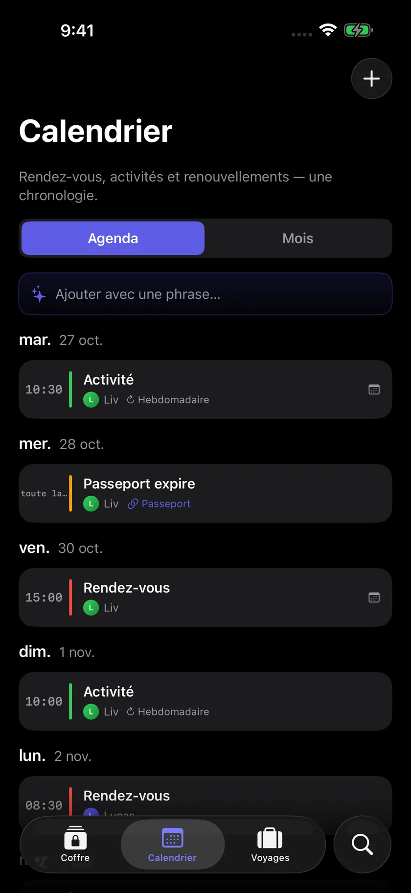 Kinfold — Un agenda pour toute la famille. (fr)