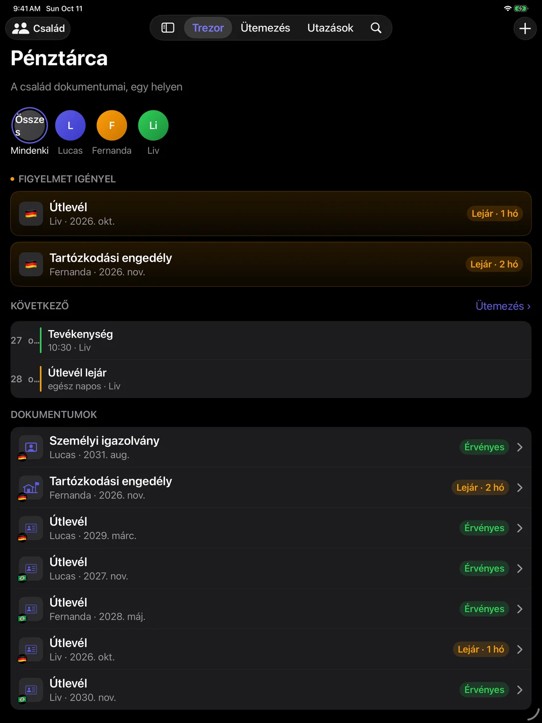 Kinfold on iPad — hu