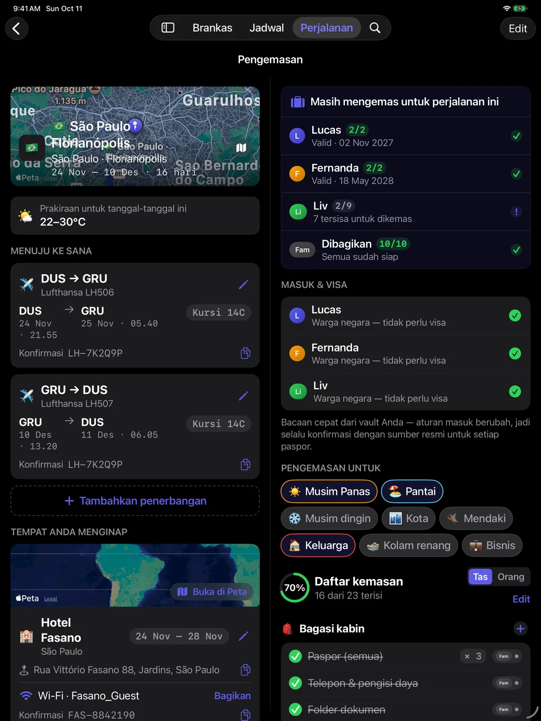 Kinfold — Setiap perjalanan. Rencana jelas. · iPad (id)