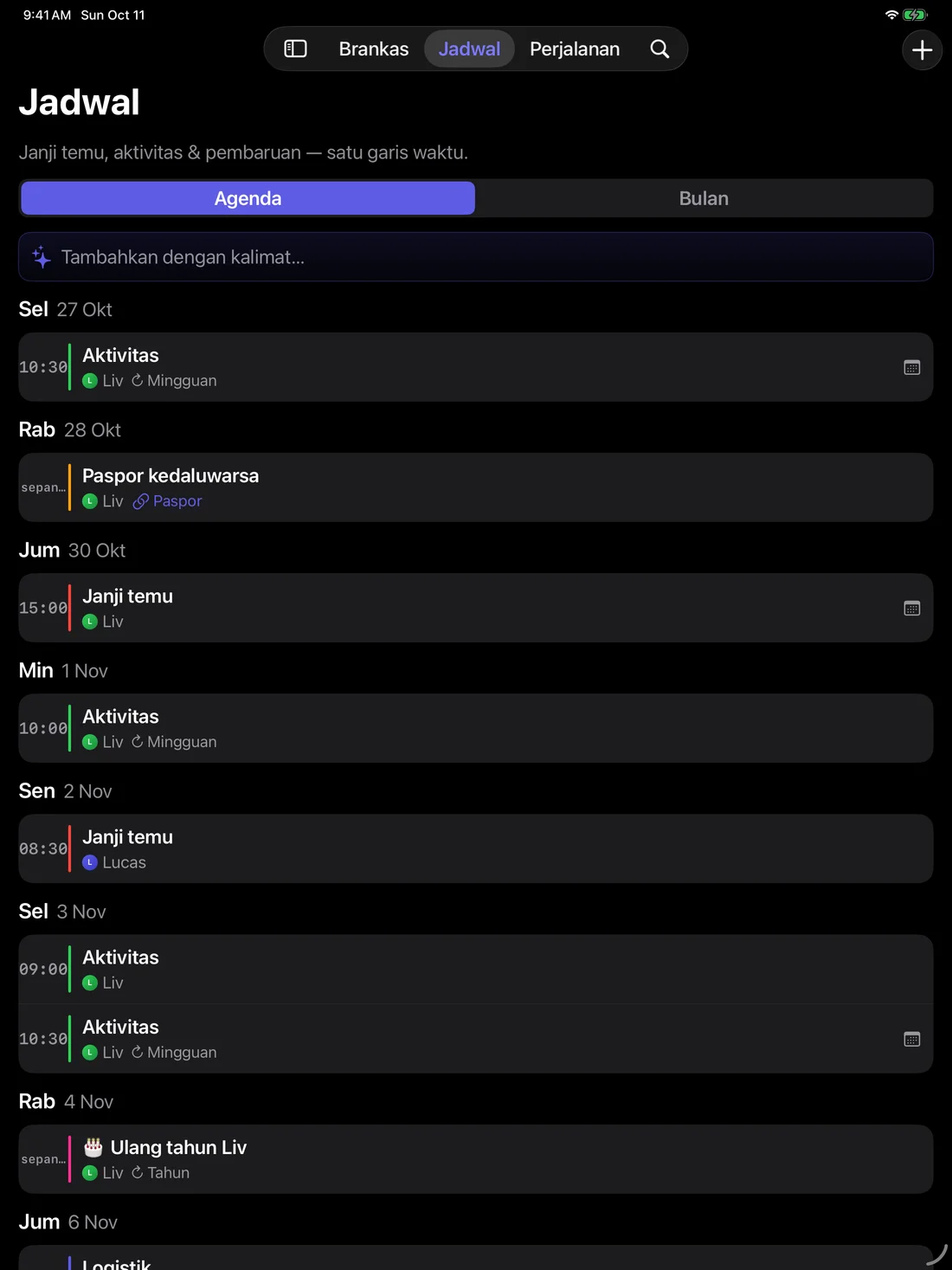 Kinfold — Satu agenda keluarga. · iPad (id)