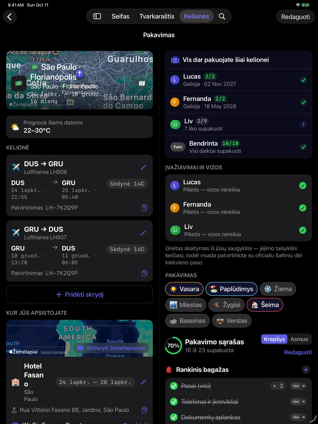Kinfold — Kiekviena kelionė. Aiškus planas. · iPad (lt)