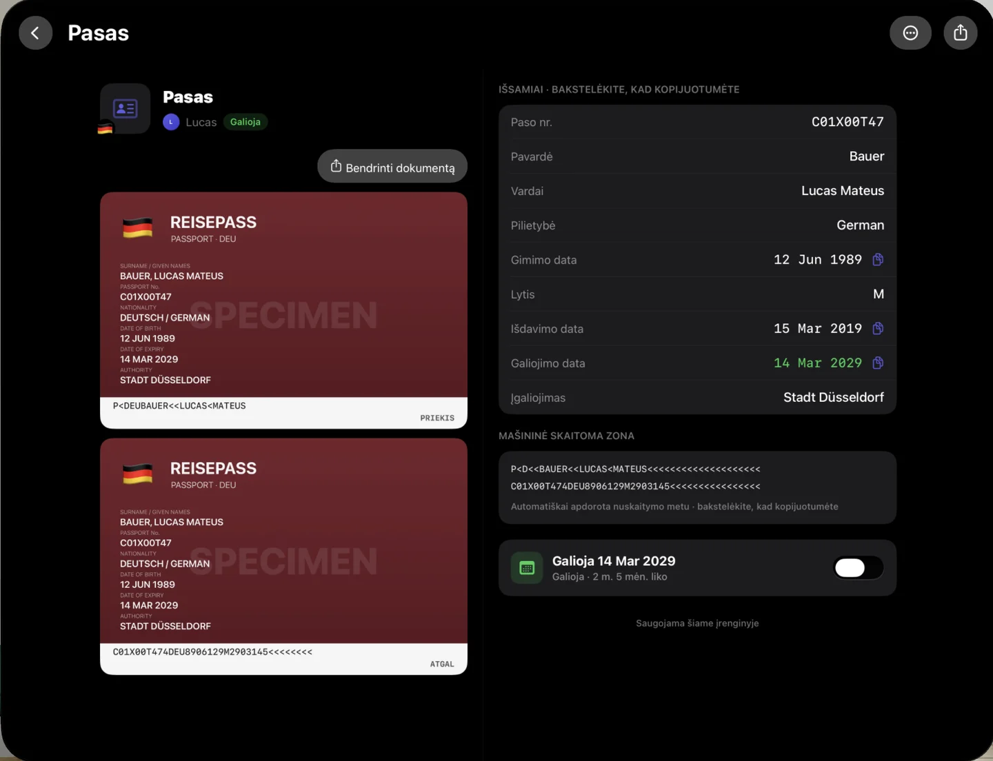Kinfold — Duomenys vienu bakstelėjimu. · Apple Vision Pro (lt)