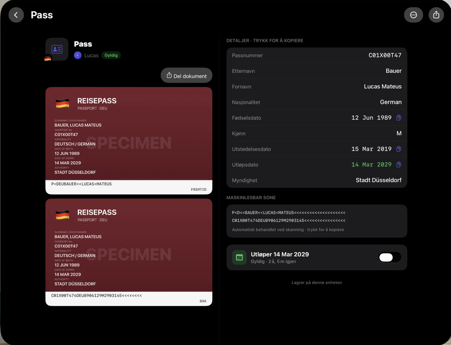 Kinfold — Detaljer med ett trykk. · Apple Vision Pro (nb)