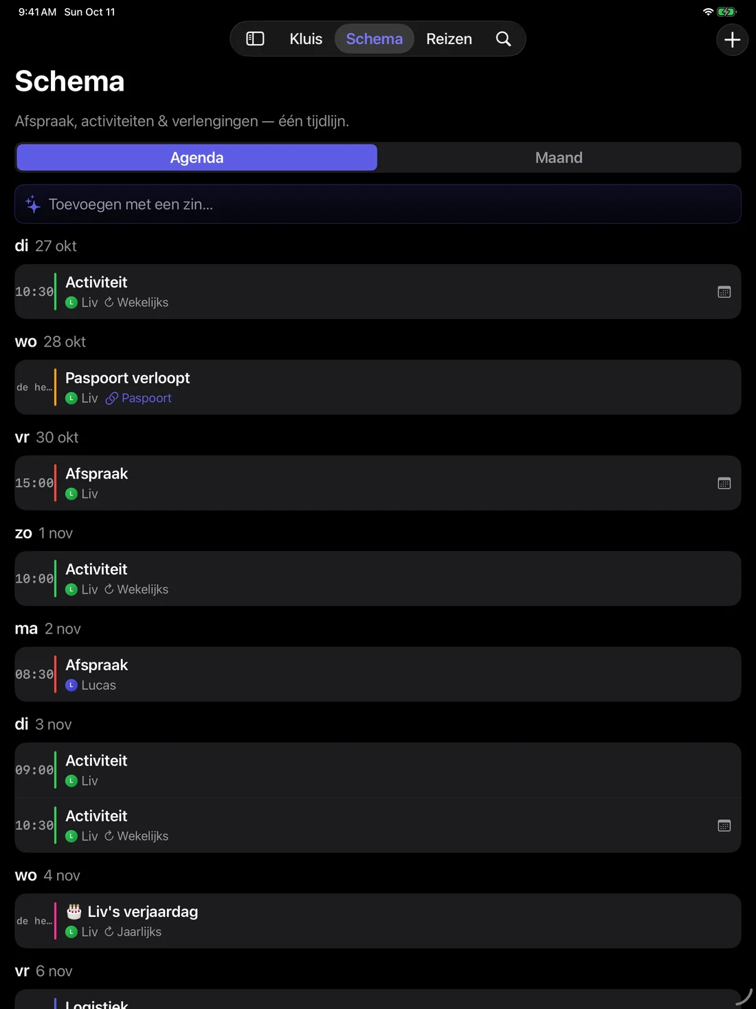 Kinfold — Eén agenda voor je gezin. · iPad (nl)