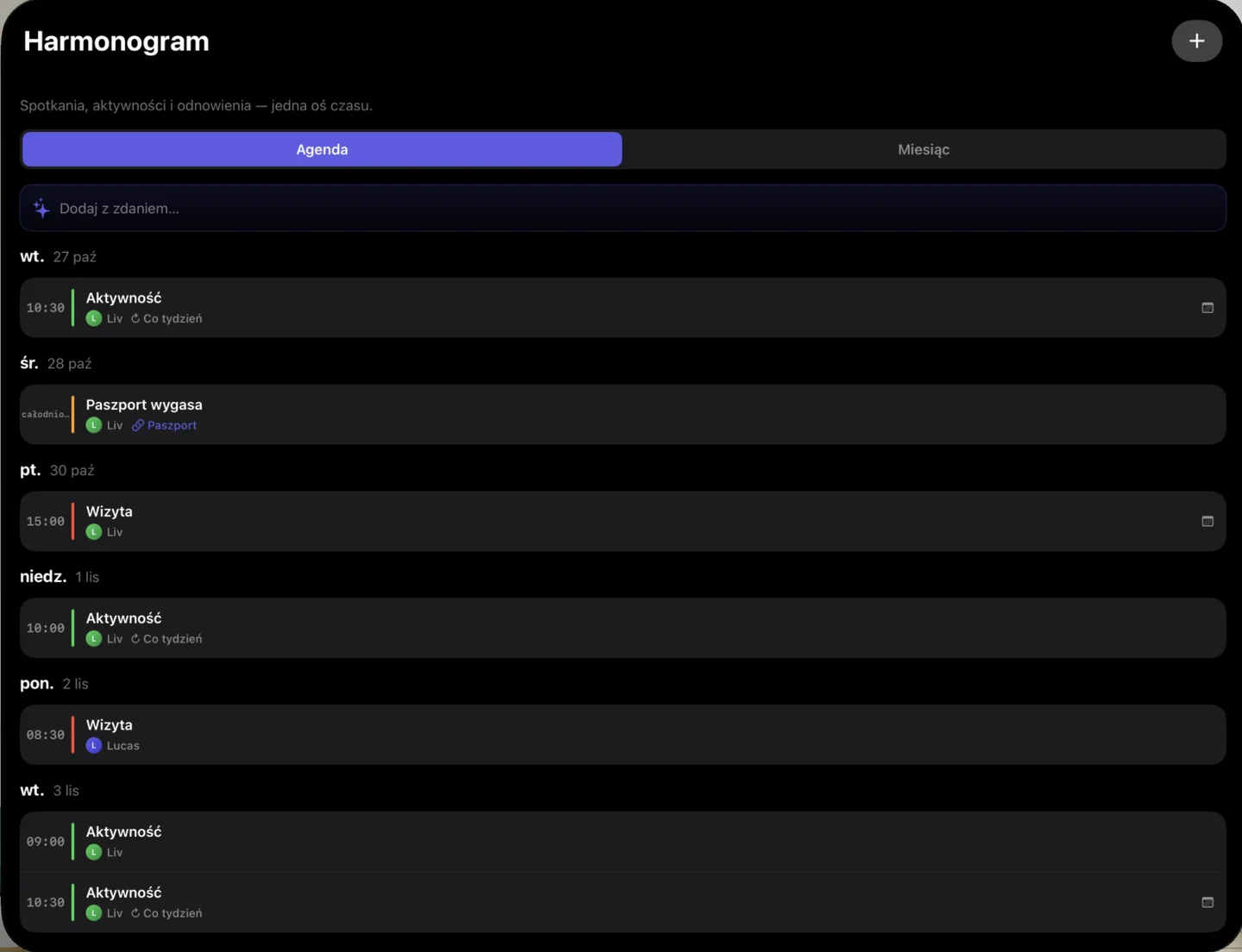 Kinfold — Jeden rodzinny kalendarz. · Apple Vision Pro (pl)