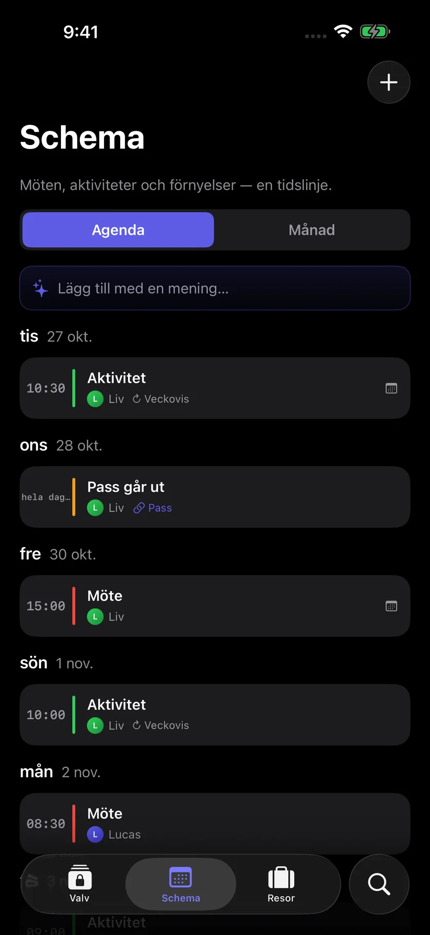 Kinfold — Ett gemensamt familjeschema. (sv)