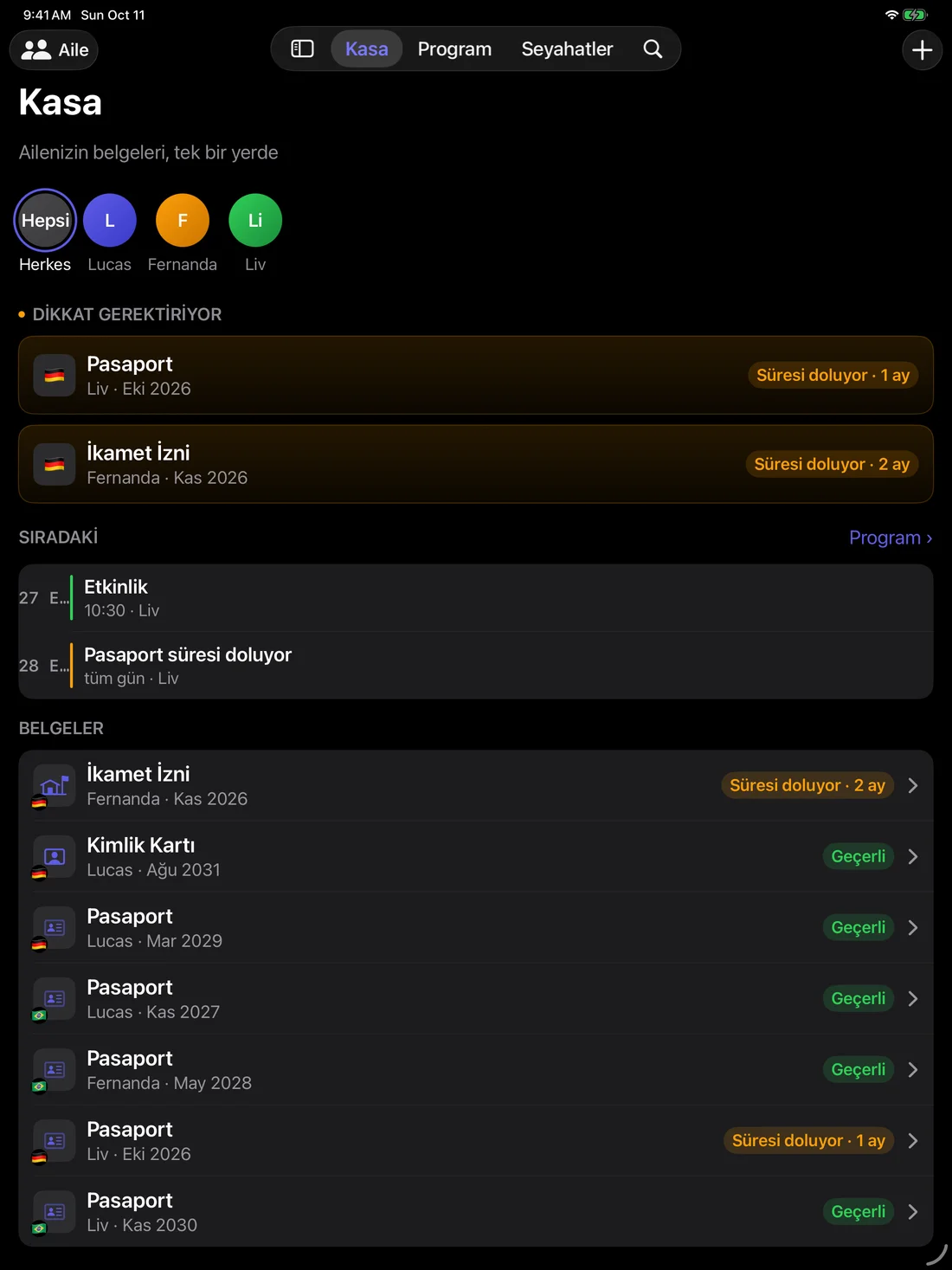 Kinfold on iPad — tr