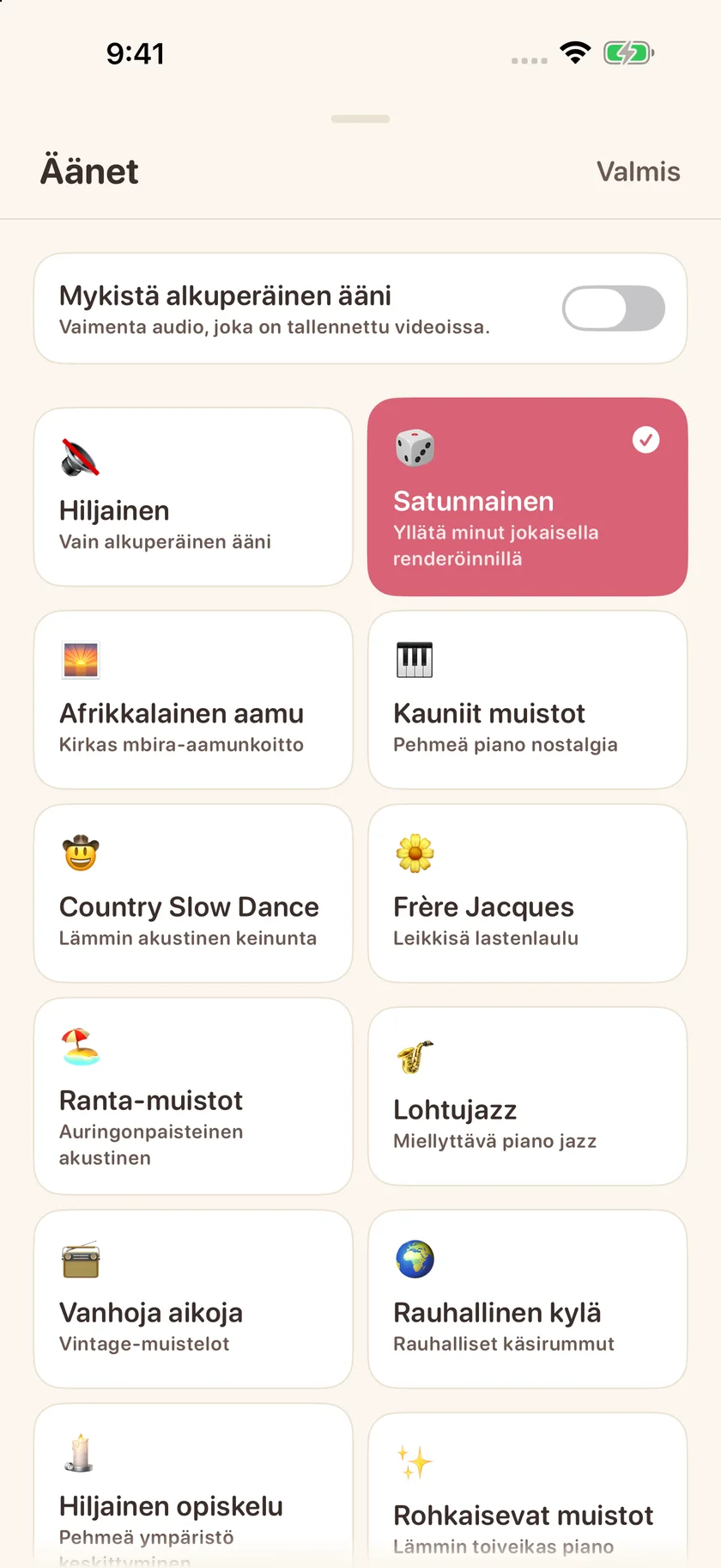 Memories — Musiikkivalinnat (fi)